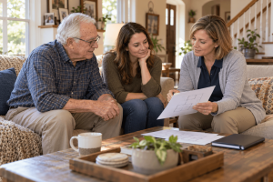Family and home accessibility specialist planning modifications around an older parent’s daily needs